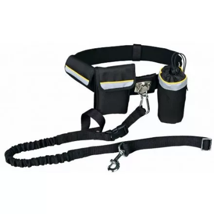 Trixie 1275 Waist Belt with Leash - Derékra csatolható futópóráz (60-120cm/40mm)póráz:1-1.35cm/25mm
