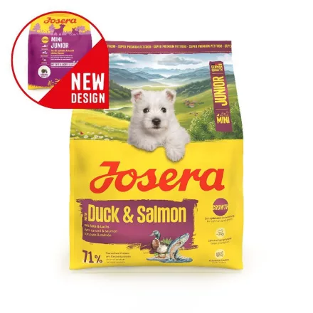Josera Mini Junior kutyatáp kistestű kölyökkutyának kacsával és lazaccal 5x900g