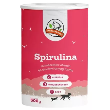 Farkaskonyha Spirulina alga természetes multivitamin kutyának 500g lejárat közeli