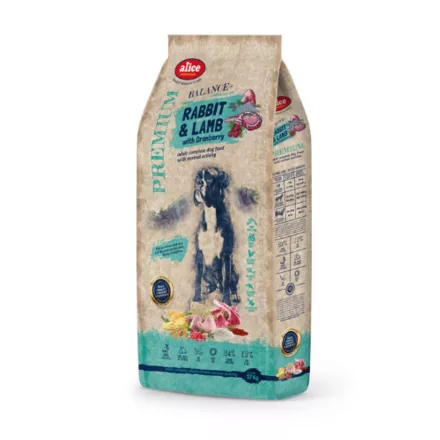 Alice Adult Balance+ Rabbit&Lamb with Cranberry csirkementes kutyatáp 17kg