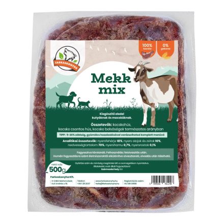 Farkaskonyha Mekk Mix egyfehérjés fagyasztott BARF menü kutyának 500g 