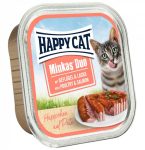   Happy Cat Minkas Duo alutálcás eledel - Szárnyas és lazac 12x100g