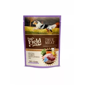   Sam's Field True Meat kacsa, pulyka és lenmagolaj alutasakos eledel 260g