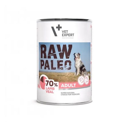 Raw Paleo Bárány és borjú konzerv felnőtt kutyák részére 400g