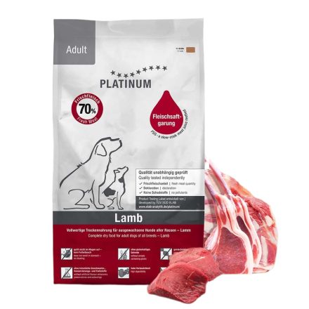 PLATINUM Adult Lamb+Rice kutyatáp felnőtt kutyának bárányhúsból-rizzsel 10kg