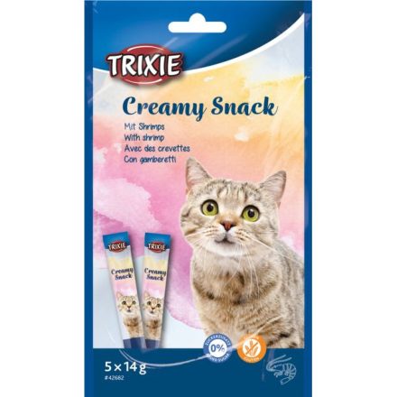 Trixie 42682 Creamy Snack with shrimp - krémes jutalomfalat garnélarákkal macskák részére (5×14g)