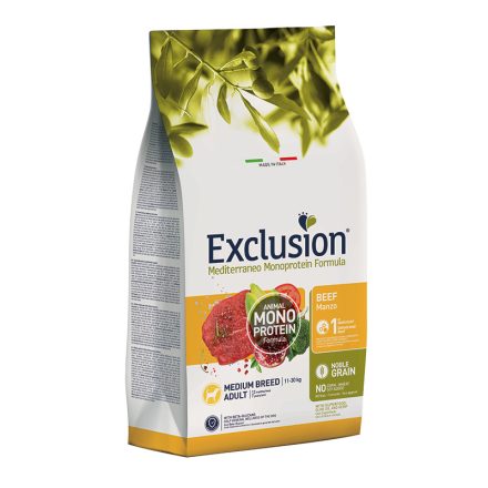 Exclusion Mediterraneo Monoprotein Adult Beef Medium száraztáp kutyának 3kg